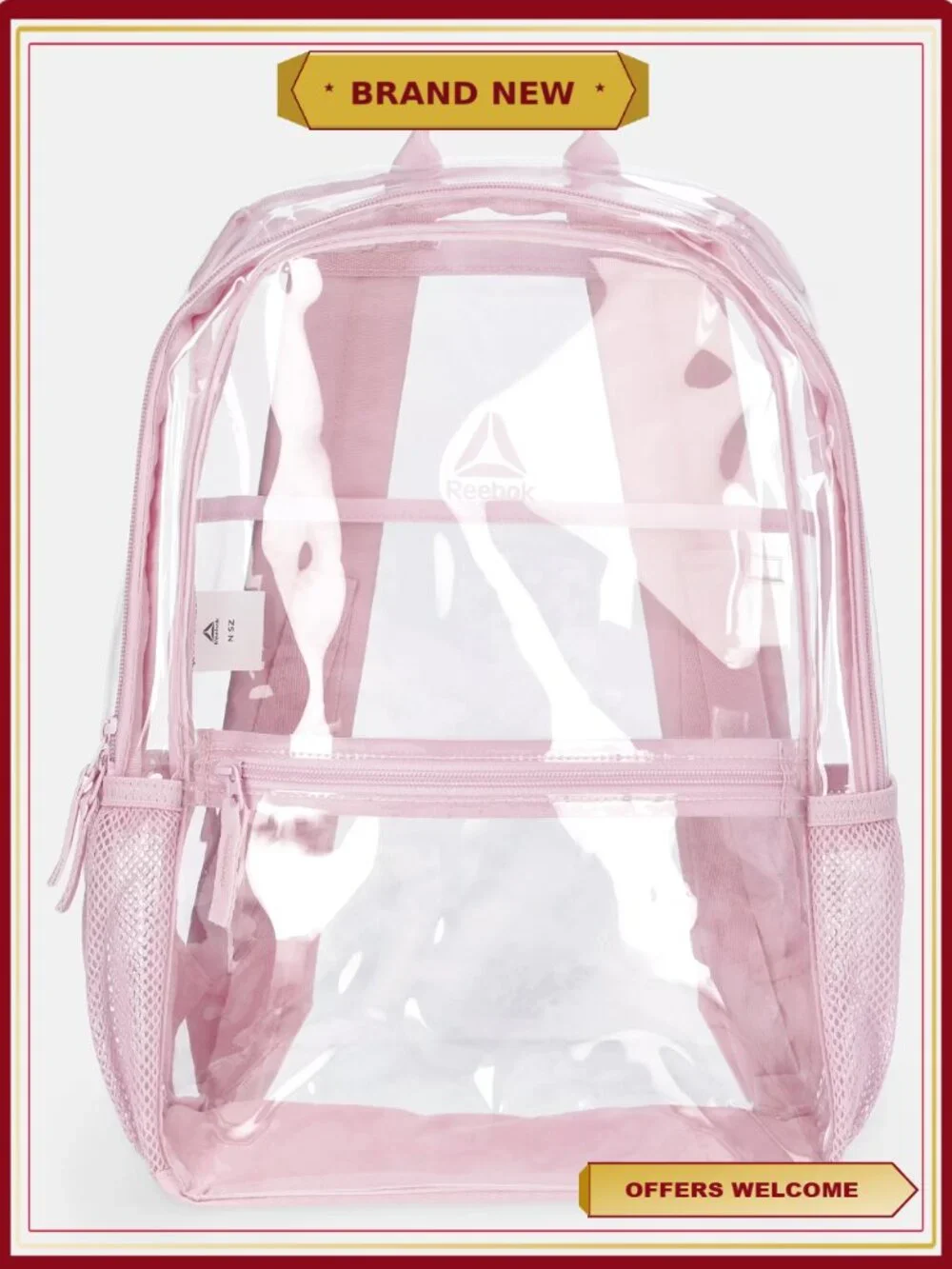 Reebok Kiwi Clear Backpack for Kids - Spacious with Side Mesh Pockets